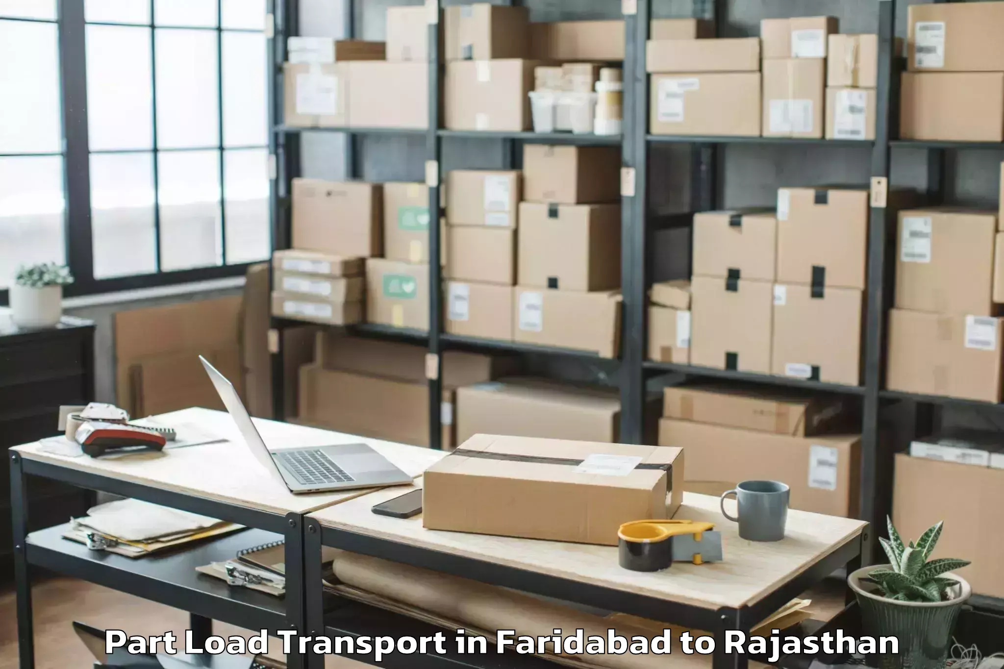 Professional Faridabad to Sanganeer Airport Jai Part Load Transport